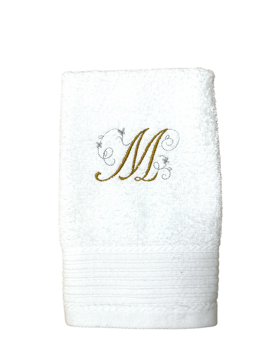 Handtuch mit Ein-Buchstaben-Monogram / Initiale, Handtuch, Sauna, Wellness, Duschtuch, edles Geschenk zu jedem Anlass