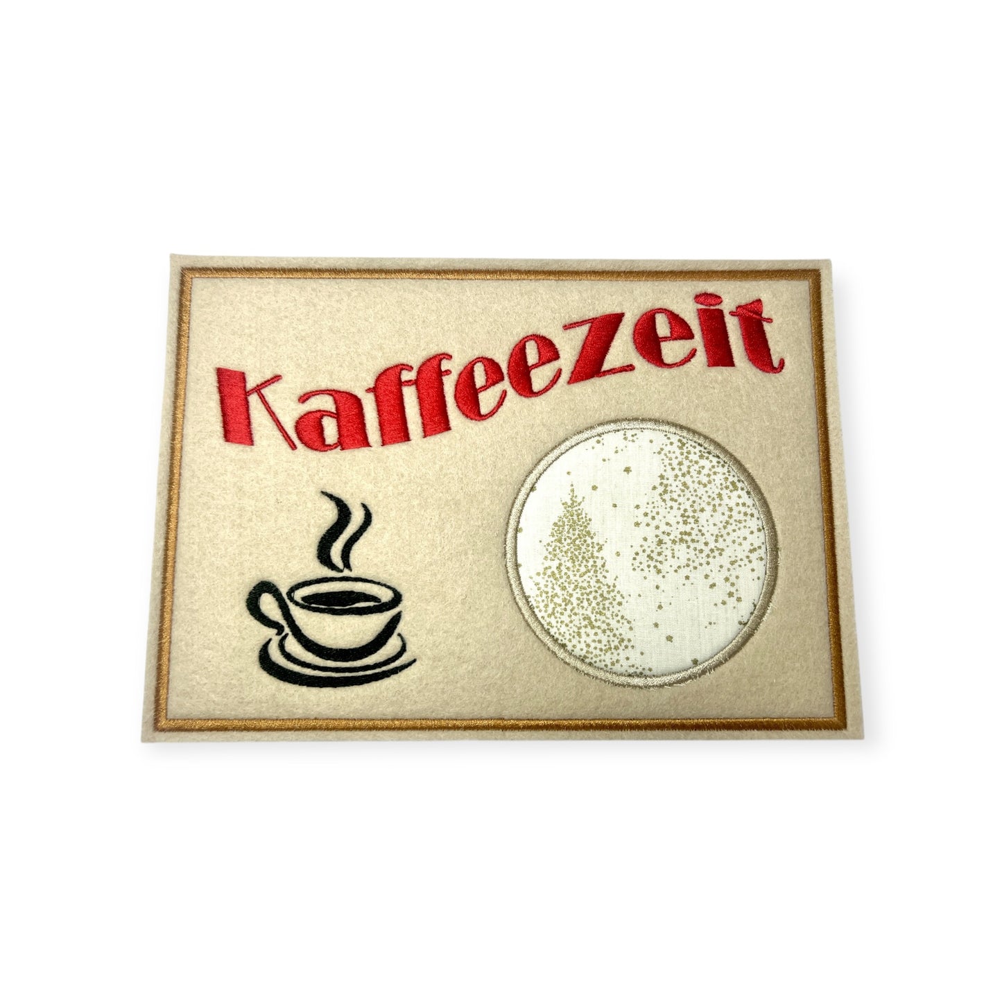 Tassenuntersetzer für Kaffee "Kaffeezeit" Kaffeeeinladung Mug rug Filz