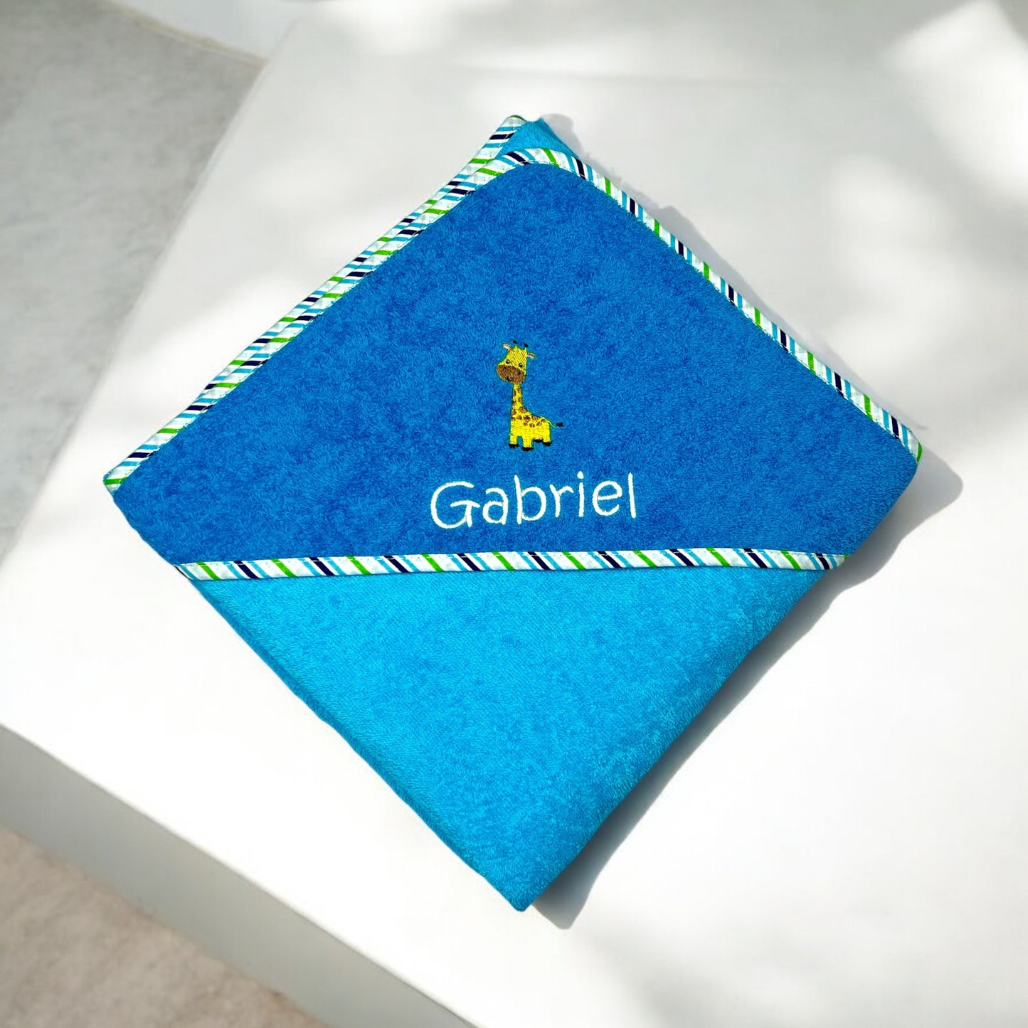 Affen Kapuzenhandtuch mit Name, schönes Geschenk für's Baby oder Kleinkind