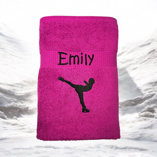 Eiskunstläuferinen Handtuch mit Name Handtücher Sauna Wellness Duschtuch Strand baden tanzen