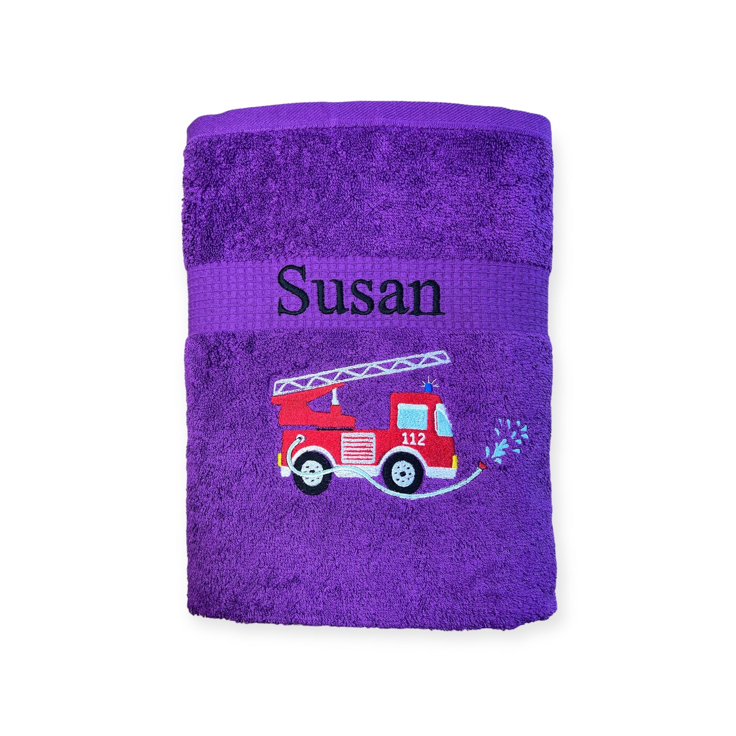Feuerwehr Handtuch Set mit Name Handtücher Waschlappen 50x100 cm Geschenk Kinder