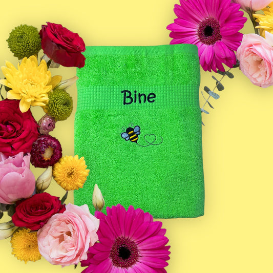 Bienen Handtuch mit Name Geschenk Kinder