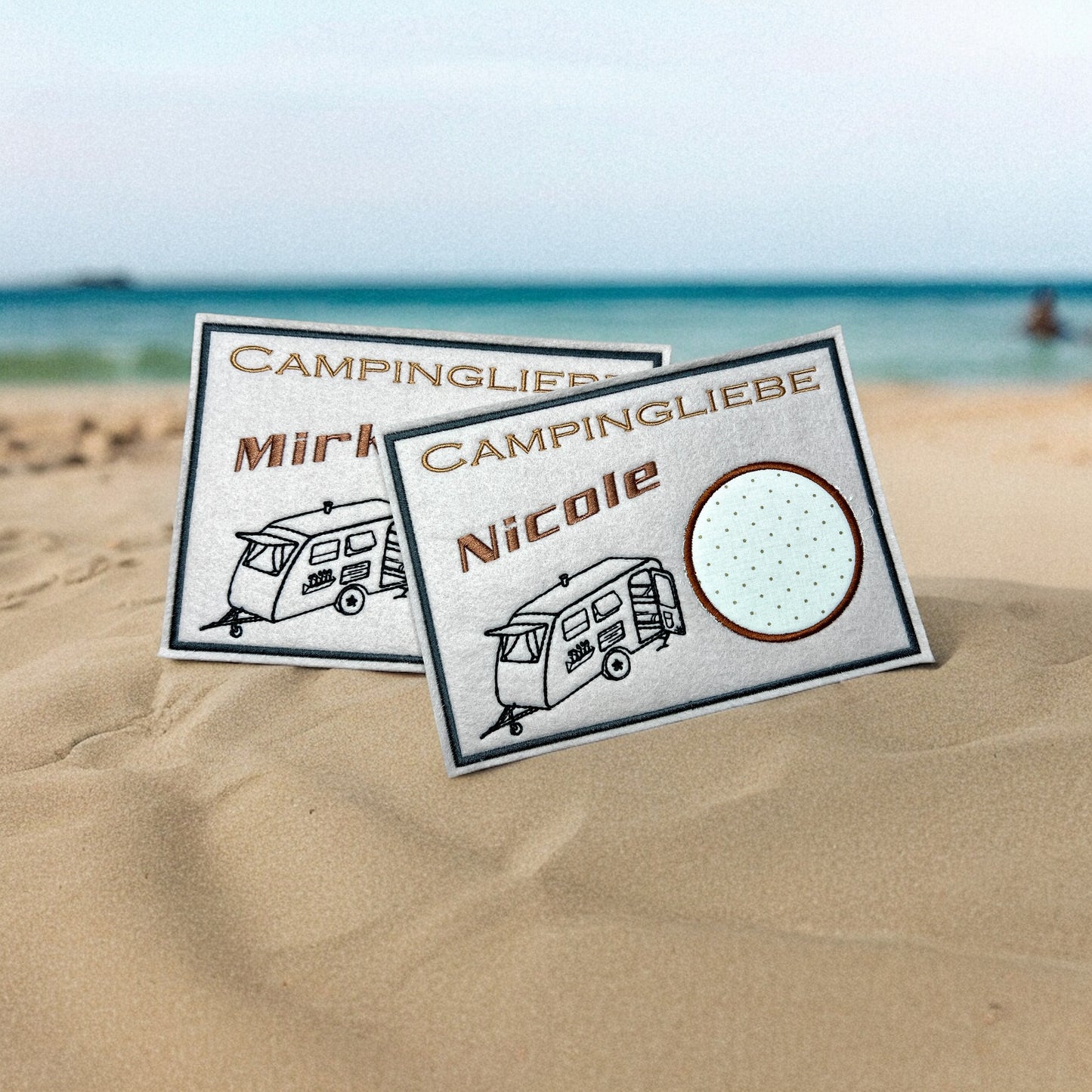 Tassenuntersetzer "Wohnwagen" für Kaffee kleines Geschenk zur Kaffeeeinladung Mug rug