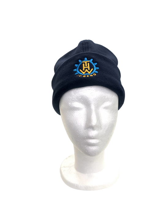 THW Jugend Fleece-Mütze, marineblau, bestickt - personalisierbar