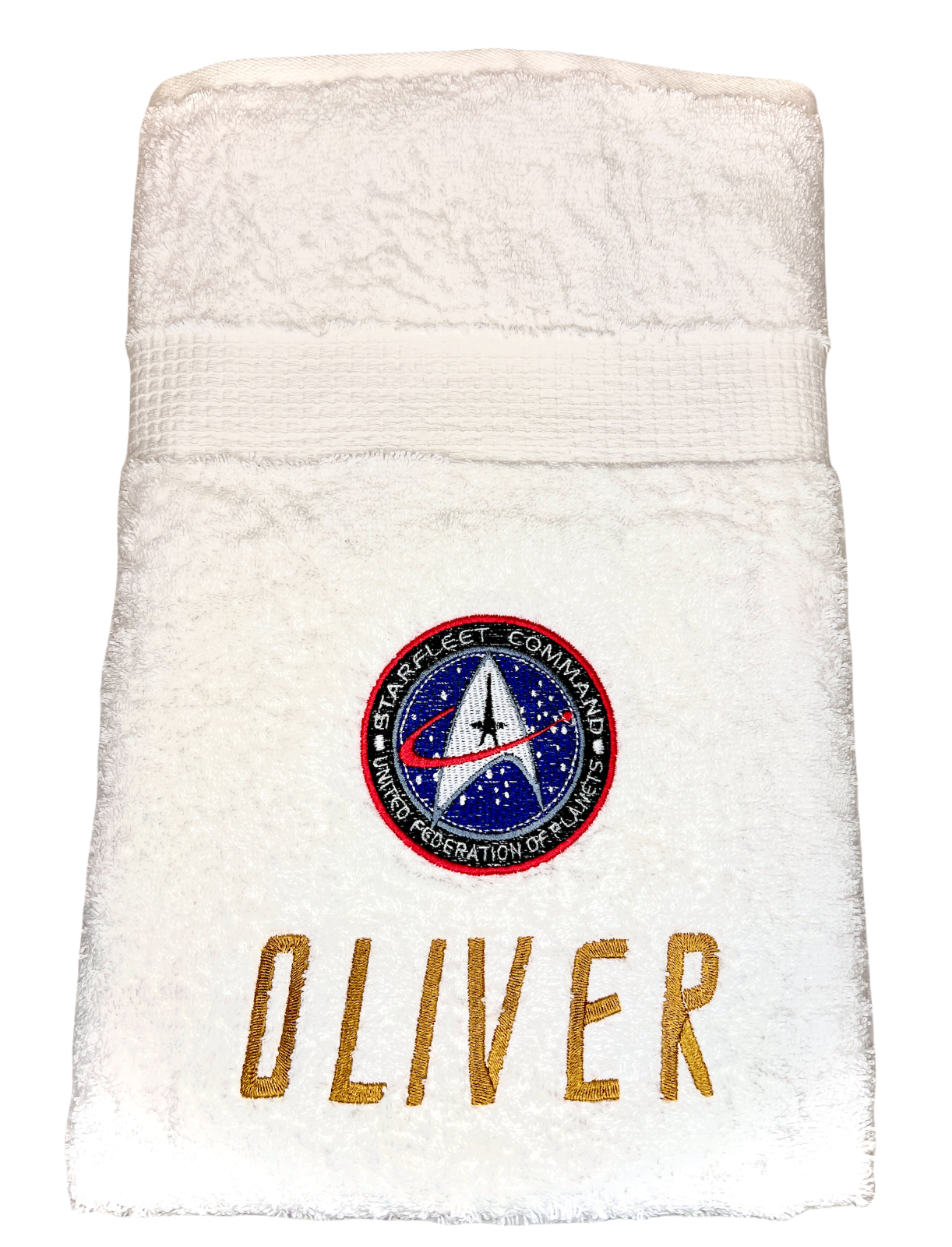 Handtuch mit Namen und Science-Fiction Logo, Handtuch, Duschtuch, Saunatuch
