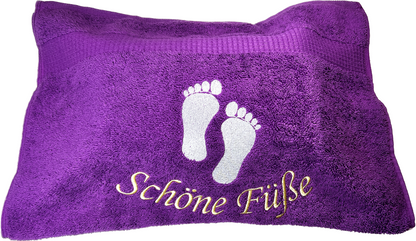 Fuß Handtuch mit Name bestickt 50x100 cm, schneller Versand, Wellness, Fußpflege