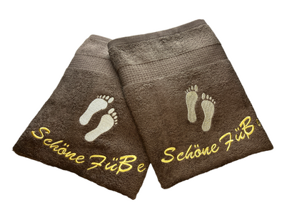 Fuß Handtuch mit Name bestickt 50x100 cm, schneller Versand, Wellness, Fußpflege