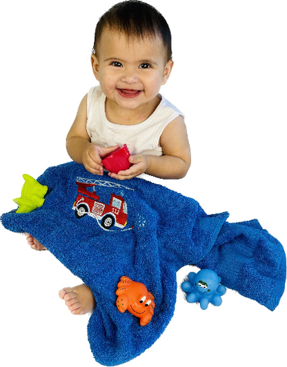 Feuerwehr Handtuch Set mit Name Handtücher Waschlappen 50x100 cm Geschenk Kinder