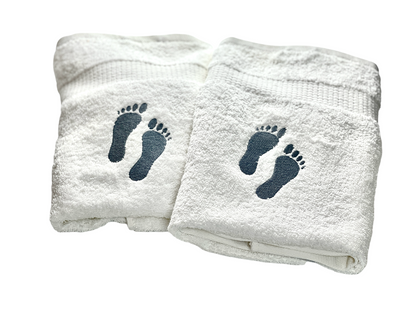 Fuß Handtuch mit Name bestickt 50x100 cm, schneller Versand, Wellness, Fußpflege