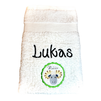 Sternzeichen Handtuch mit Name bestickt, Duschhandtuch, Badetuch, Sauna, baden