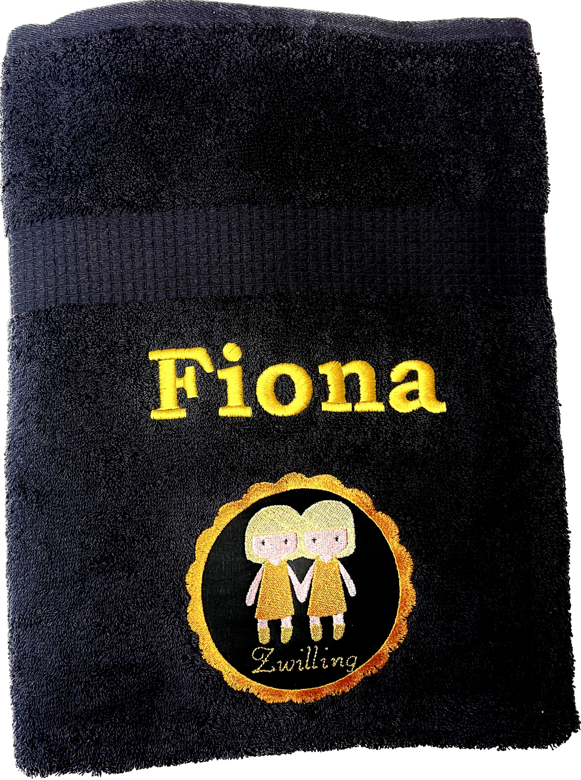 Sternzeichen Handtuch mit Name bestickt, Duschhandtuch, Badetuch, Sauna, baden