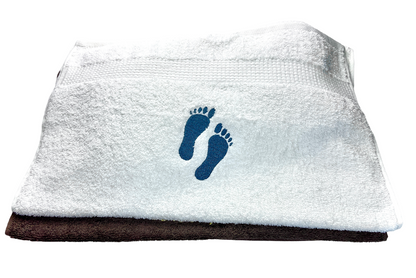 Fuß Handtuch mit Name bestickt 50x100 cm, schneller Versand, Wellness, Fußpflege