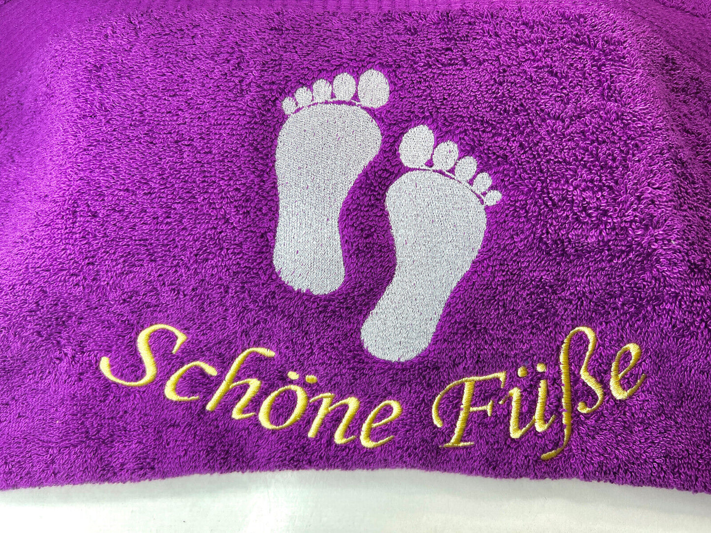 Fuß Handtuch mit Name bestickt 50x100 cm, schneller Versand, Wellness, Fußpflege
