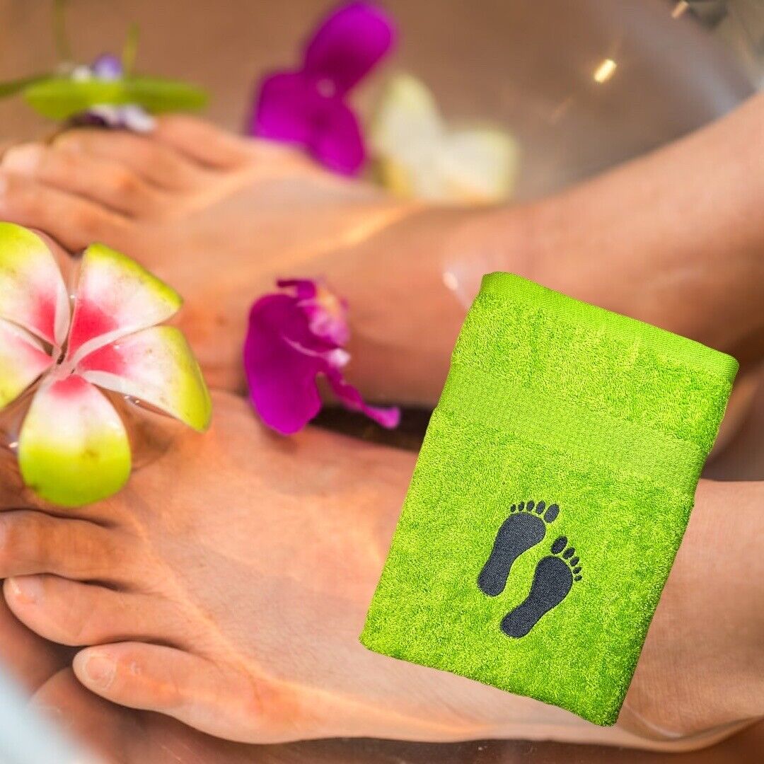 Fuß Handtuch mit Name bestickt 50x100 cm, schneller Versand, Wellness, Fußpflege