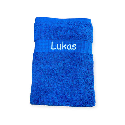 Handtuch Set mit Name auf Bordüre bestickt, Duschhandtuch, Gästehandtuch, Sauna