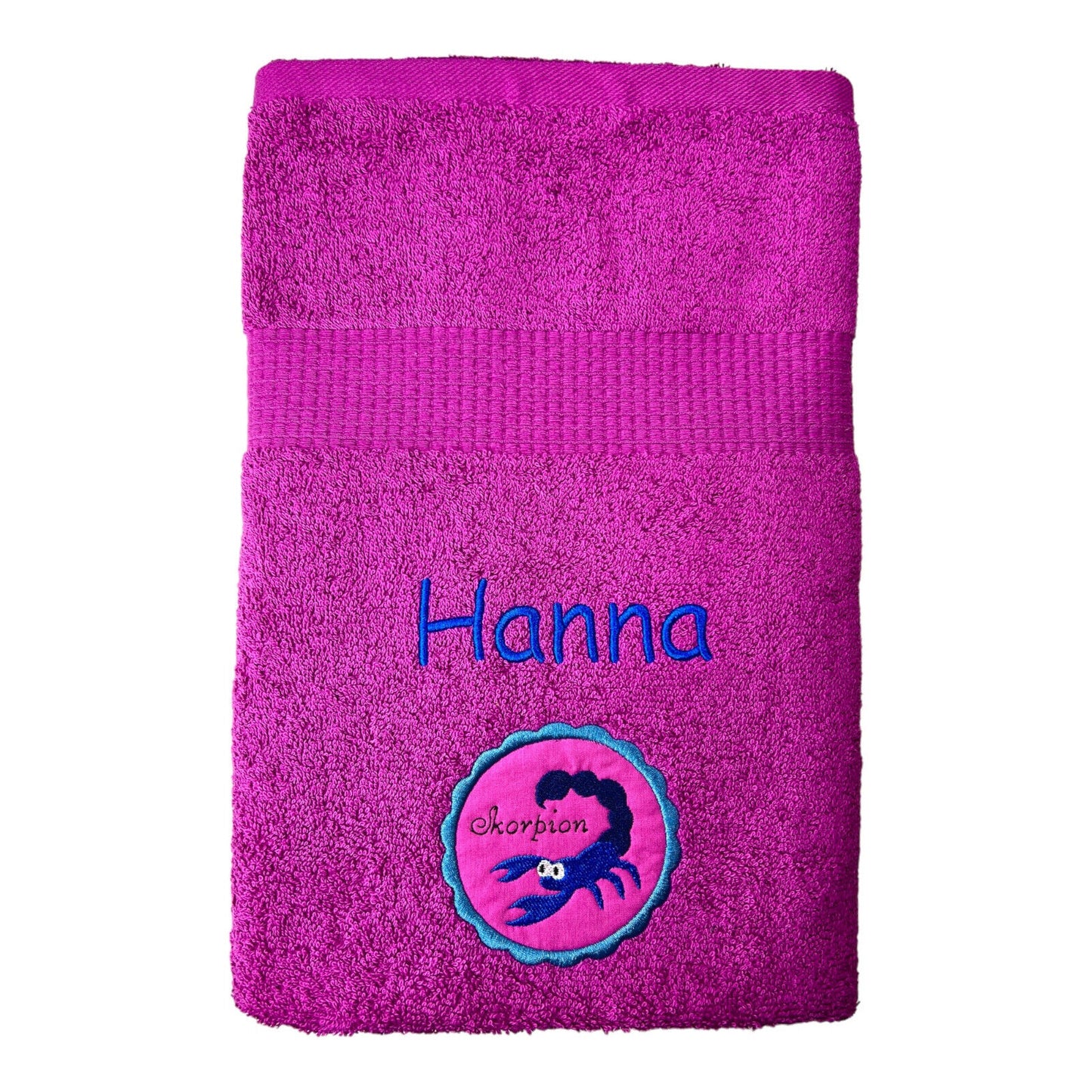 Sternzeichen Handtuch mit Name bestickt, Duschhandtuch, Badetuch, Sauna, baden