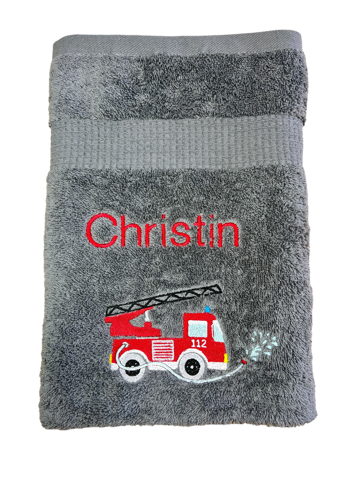Feuerwehr Handtuch Set mit Name Handtücher Waschlappen 50x100 cm Geschenk Kinder