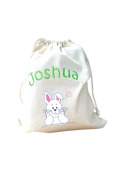 Osterbeutel mit Name, 100% Baumwolle, Osternest, Geschenkverpackung
