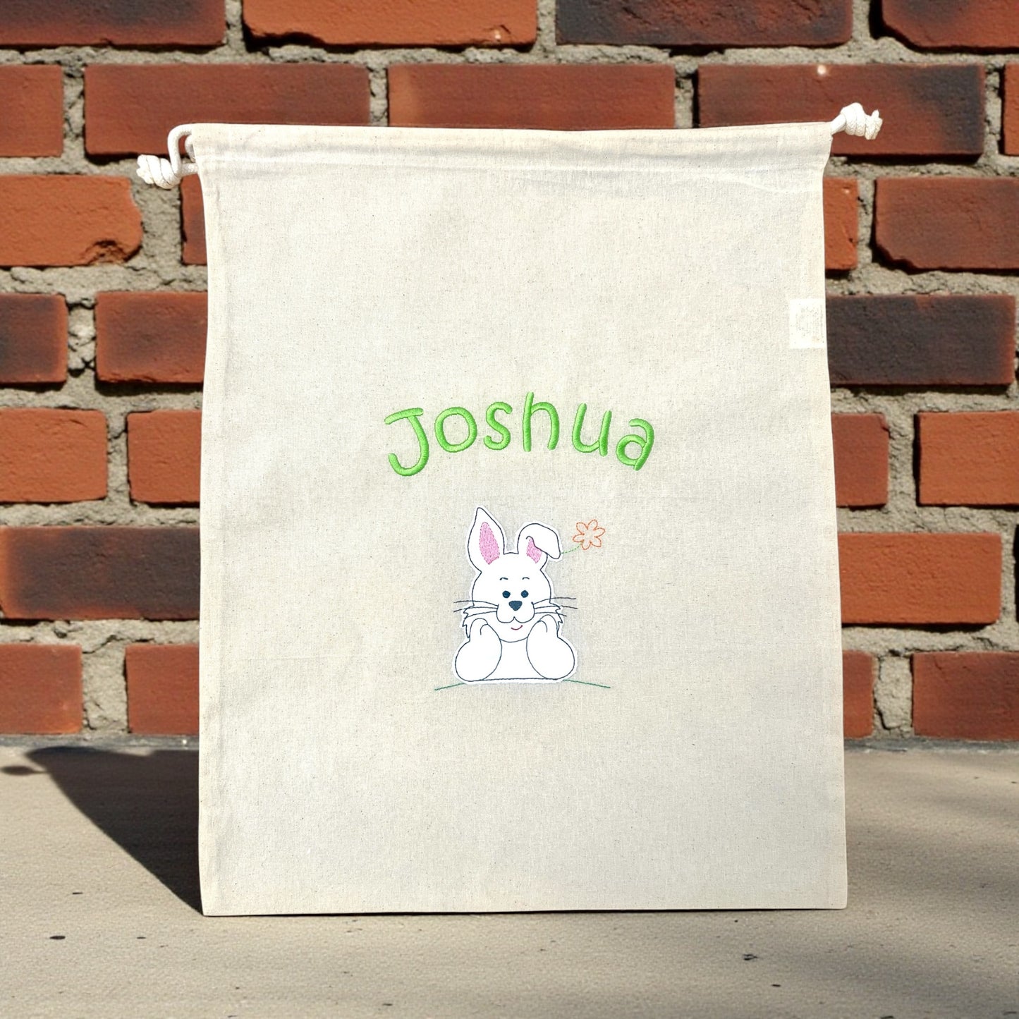 Osterbeutel mit Name, 100% Baumwolle, Osternest, Geschenkverpackung