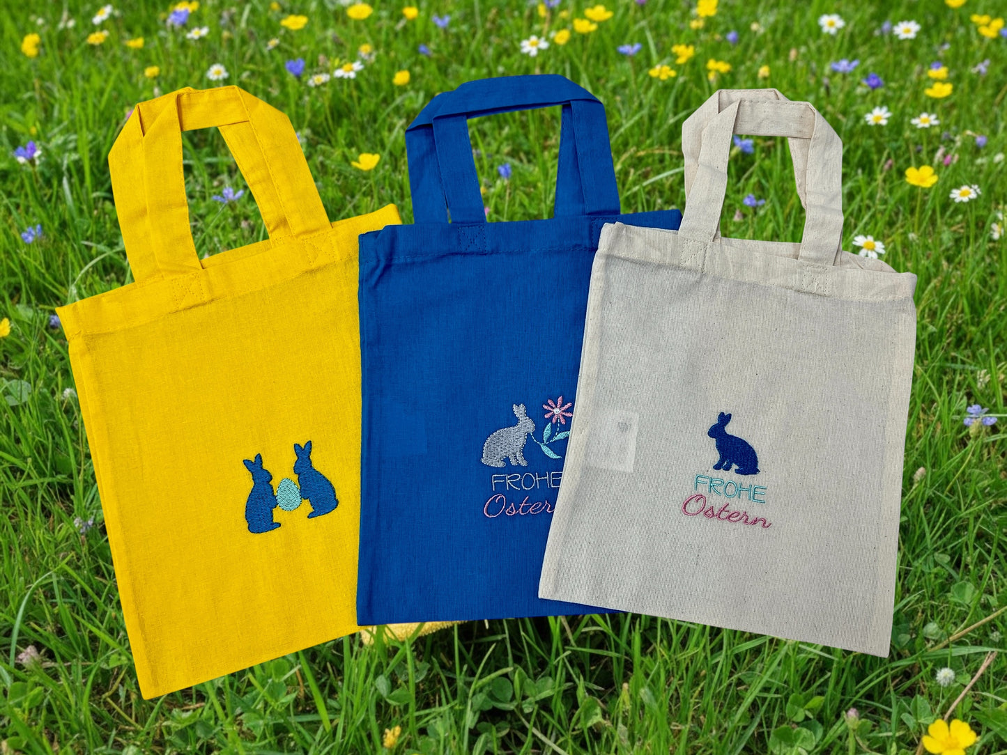 Kleine Ostertasche, personalisierbar, 100% Baumwolle, Osternest, Geschenkverpackung