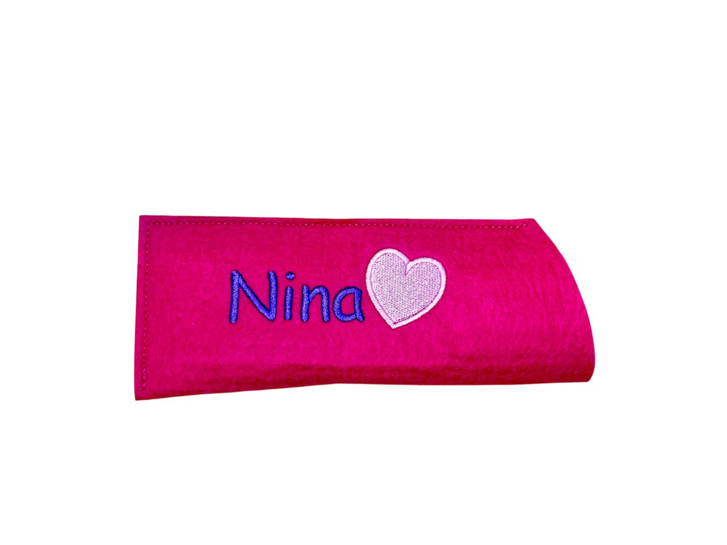 Brillenetui mit Name und Herz bestickt, schönes Geschenk, Sonnenbrille, Filz