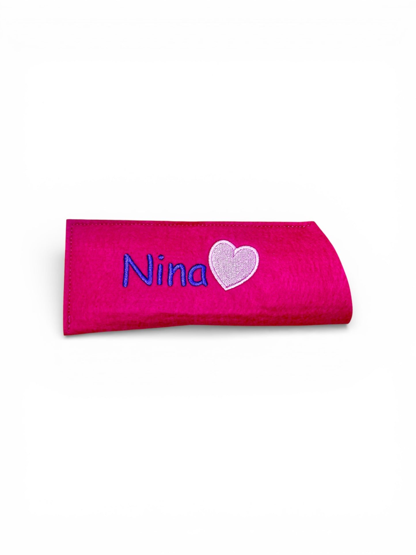 Brillenetui mit Name und Herz bestickt, schönes Geschenk, Sonnenbrille, Filz