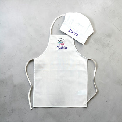 Personalisiertes Chefkoch-Set in weiß oder lime für Kinder mit Namen + Motiv