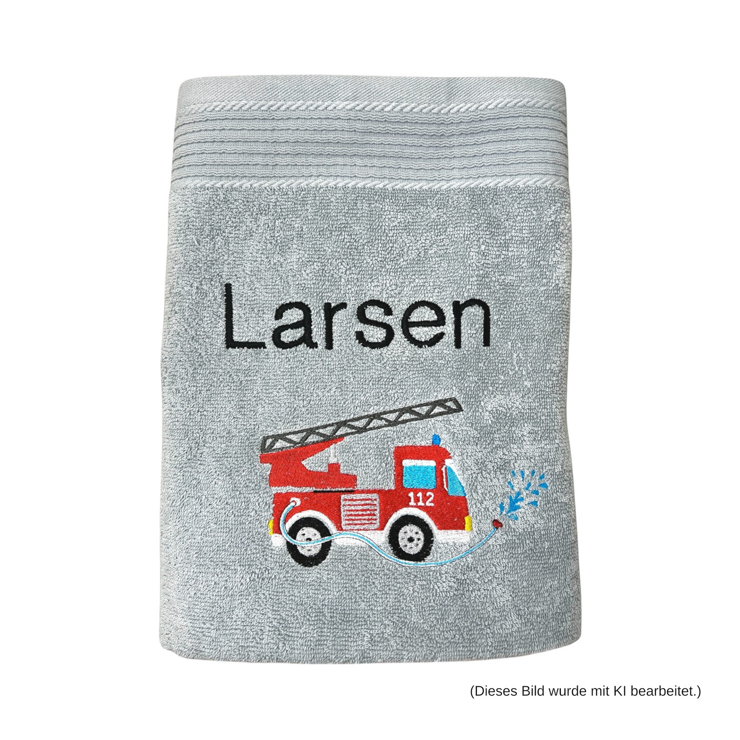 Feuerwehr Handtuch mit Name Duschtuch Kinder Auto Strand personalisiert baden
