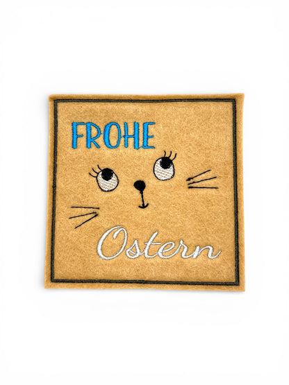 Oster Glasuntersetzer bestickt aus Filz verschiedene Motive