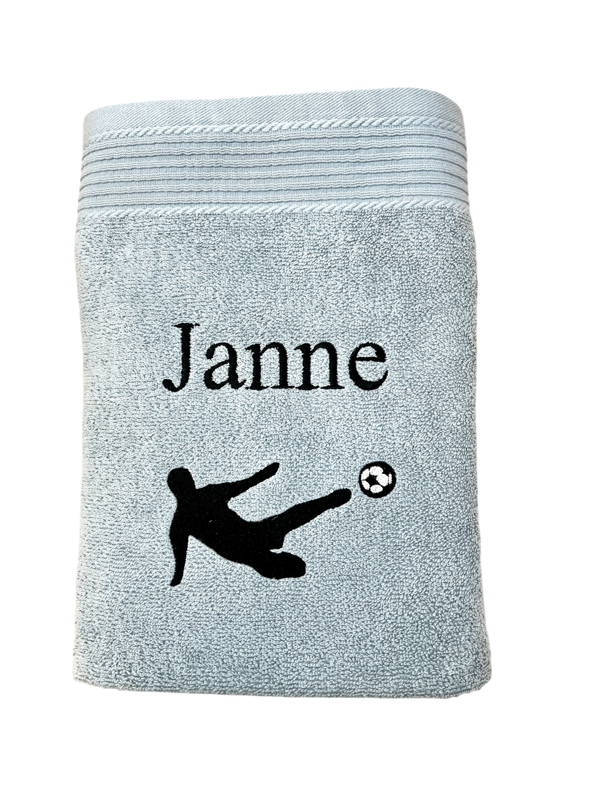 Fußballer Handtuch mit Name, Fußballer-Motiv, personalisiertes Fußball-Handtuch