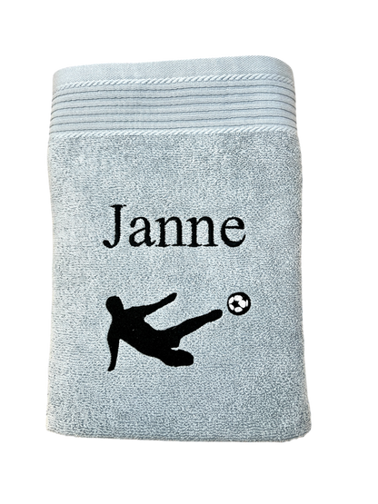 Fußballer Handtuch mit Name, Fußballer-Motiv, personalisiertes Fußball-Handtuch