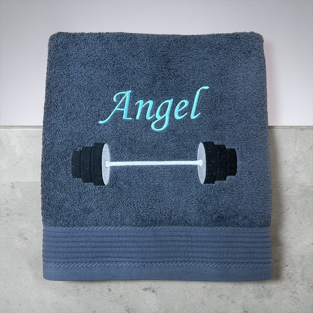 Hantelstange / Gewichtheben Handtuch mit Name, Handtuch, Sauna, Wellness, Duschtuch, Geschenk