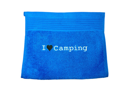 Handtuch I love Camping, Gästehandtuch, Handtuch, Sauna, Wellness, Duschtuch