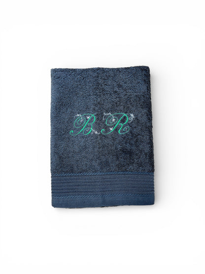 Handtuch mit Ein-Buchstaben-Monogram / Initiale, Handtuch, Sauna, Wellness, Duschtuch, edles Geschenk zu jedem Anlass
