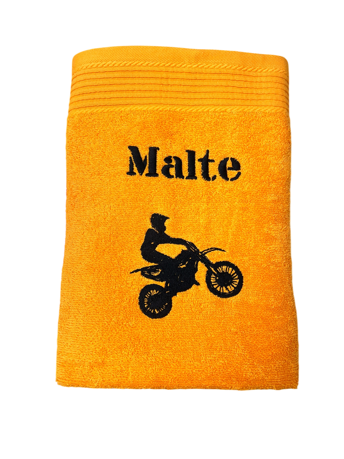 Motocross Biker Handtuch mit Name