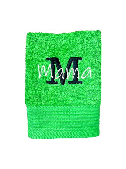 Handtuch mit Namen & Inititale bestickt – Personalisiertes Handtuch aus 100 % Baumwolle, 450 g/m², Gästehandtuch, Duschtuch, Badetuch oder Saunatuch