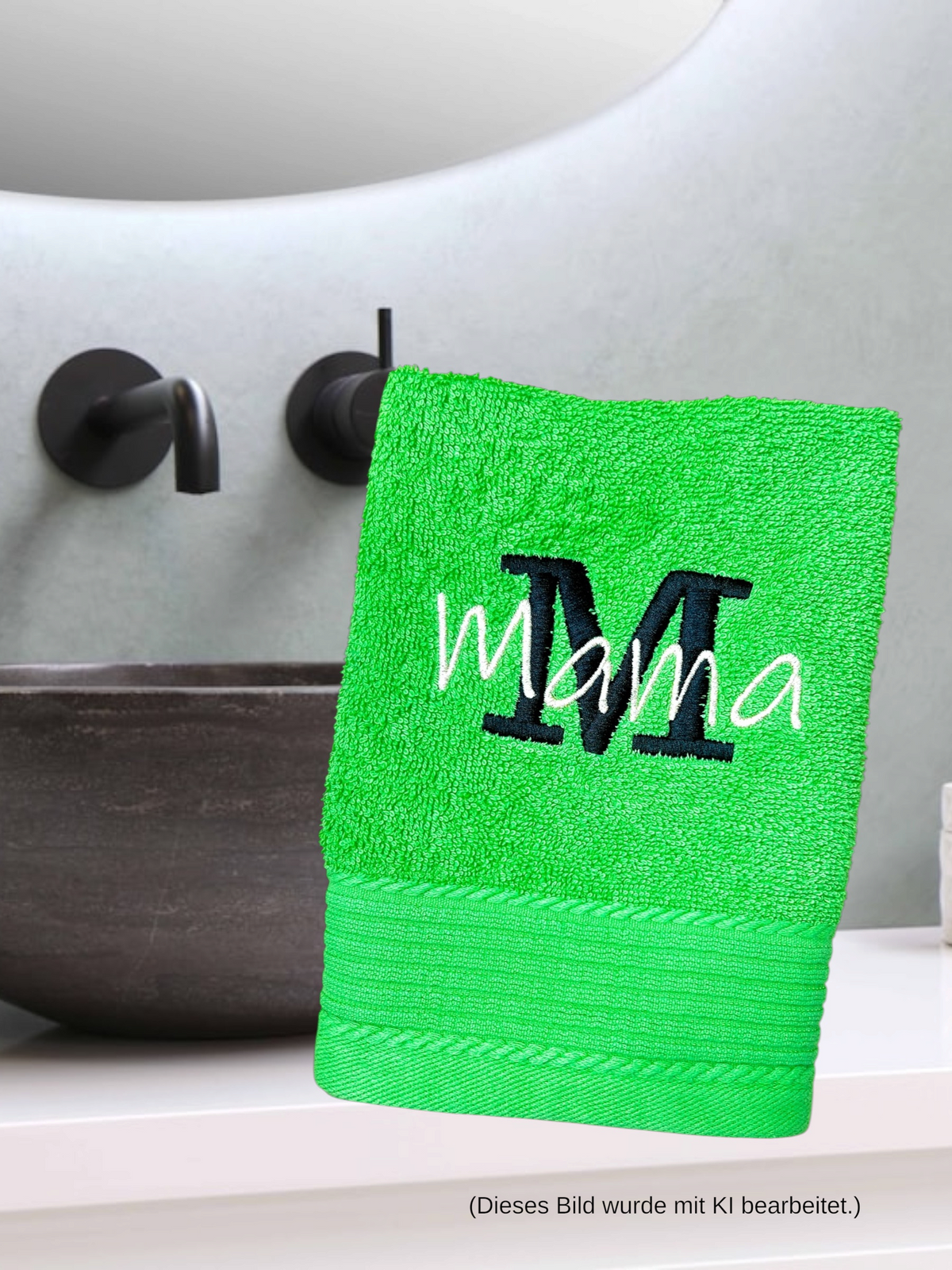 Handtuch mit Namen & Inititale bestickt – Personalisiertes Handtuch aus 100 % Baumwolle, 450 g/m², Gästehandtuch, Duschtuch, Badetuch oder Saunatuch