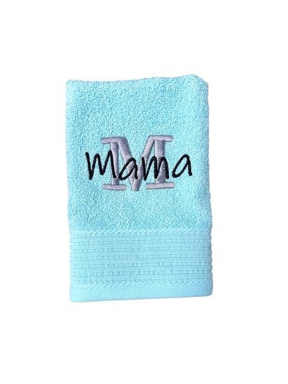 Handtuch mit Namen & Inititale bestickt – Personalisiertes Handtuch aus 100 % Baumwolle, 450 g/m², Gästehandtuch, Duschtuch, Badetuch oder Saunatuch