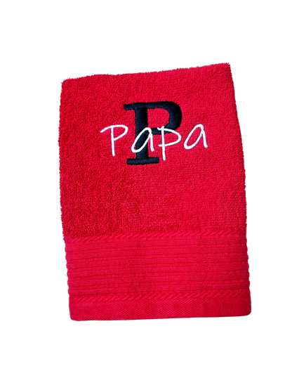 Handtuch mit Namen & Inititale bestickt – Personalisiertes Handtuch aus 100 % Baumwolle, 450 g/m², Gästehandtuch, Duschtuch, Badetuch oder Saunatuch