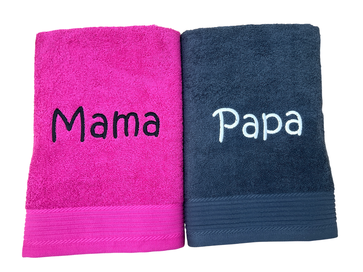 Duschhandtuch mit Name bestickt – personalisiertes Duschtuch 70 x 140 cm