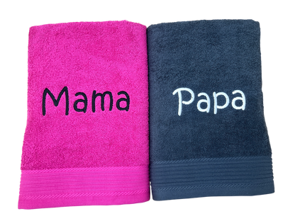 Duschhandtuch mit Name bestickt – personalisiertes Duschtuch 70 x 140 cm