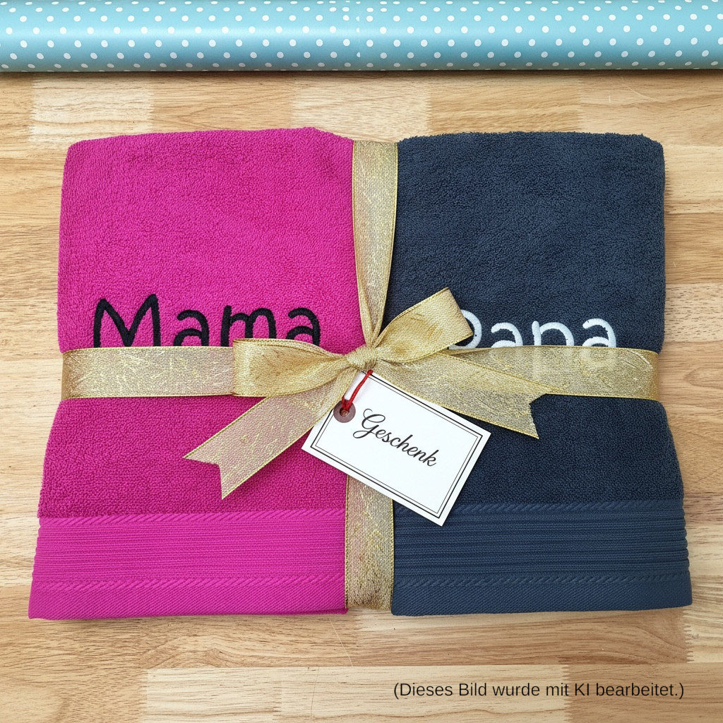 Duschhandtuch mit Name bestickt – personalisiertes Duschtuch 70 x 140 cm