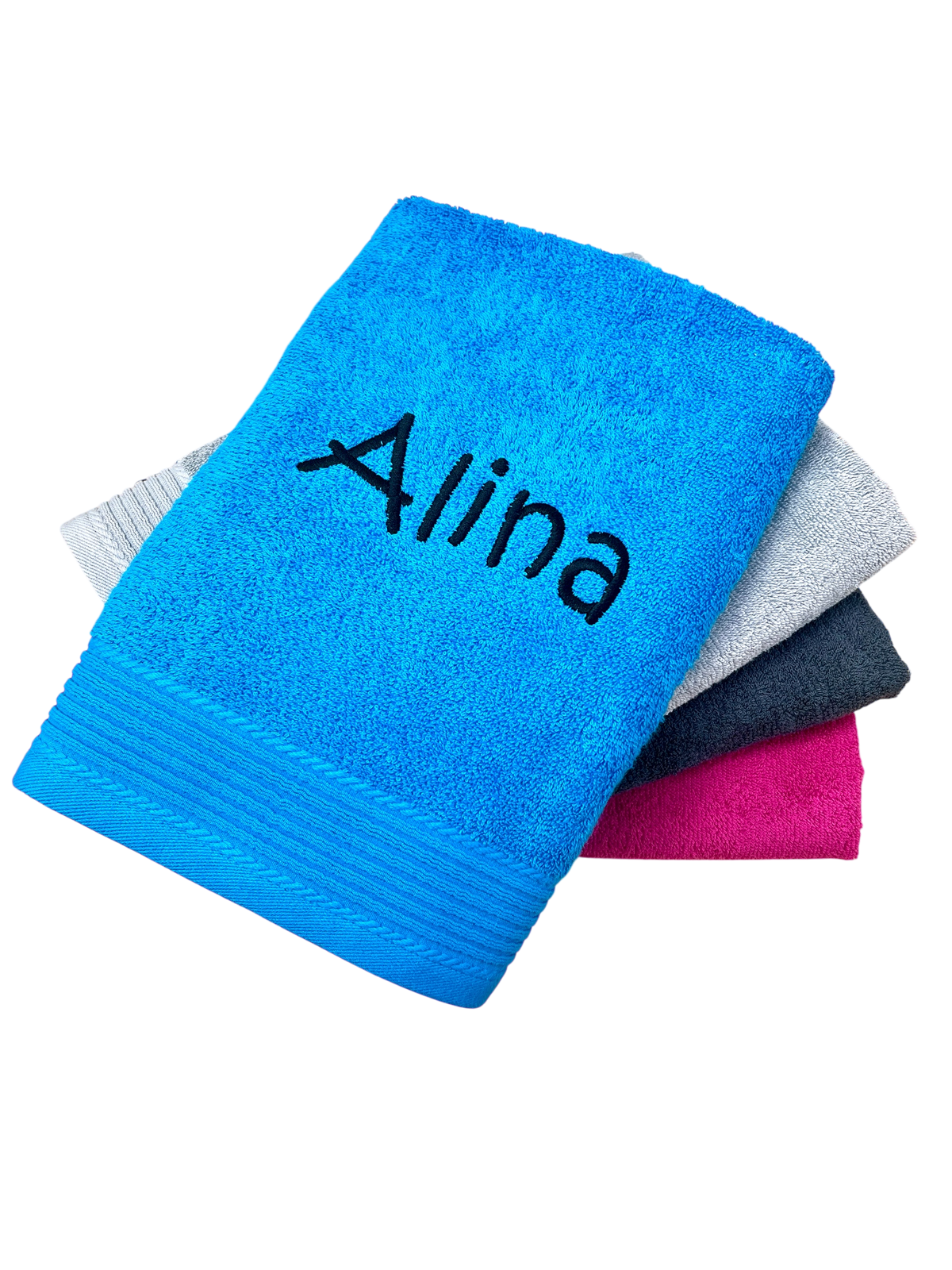 Duschhandtuch mit Name bestickt – personalisiertes Duschtuch 70 x 140 cm