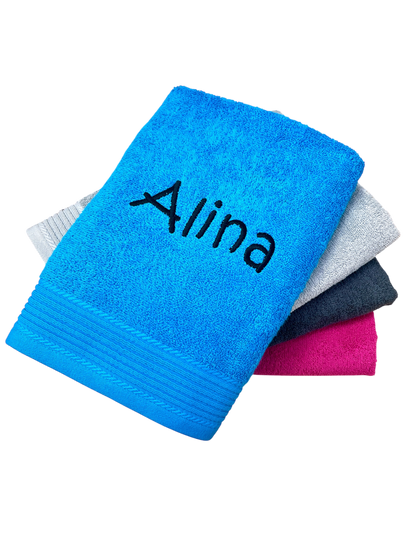 Duschhandtuch mit Name bestickt – personalisiertes Duschtuch 70 x 140 cm