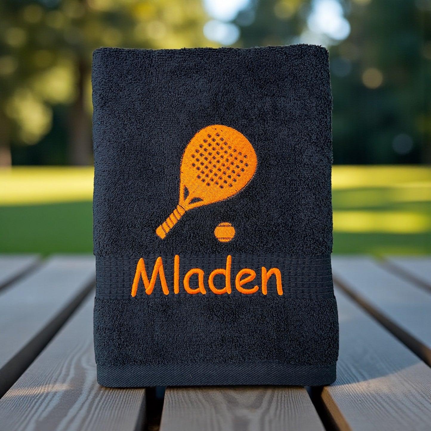 Padleschläger Paddle Handtuch mit Name, Handtuch, Sauna, Wellness, Duschtuch, Geschenk für Sportler