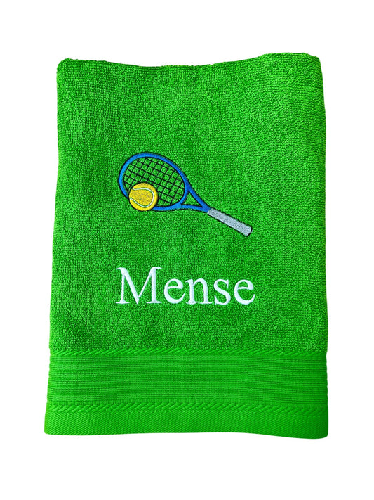 Tennis Handtuch mit Name bestickt, Duschtuch, Sport