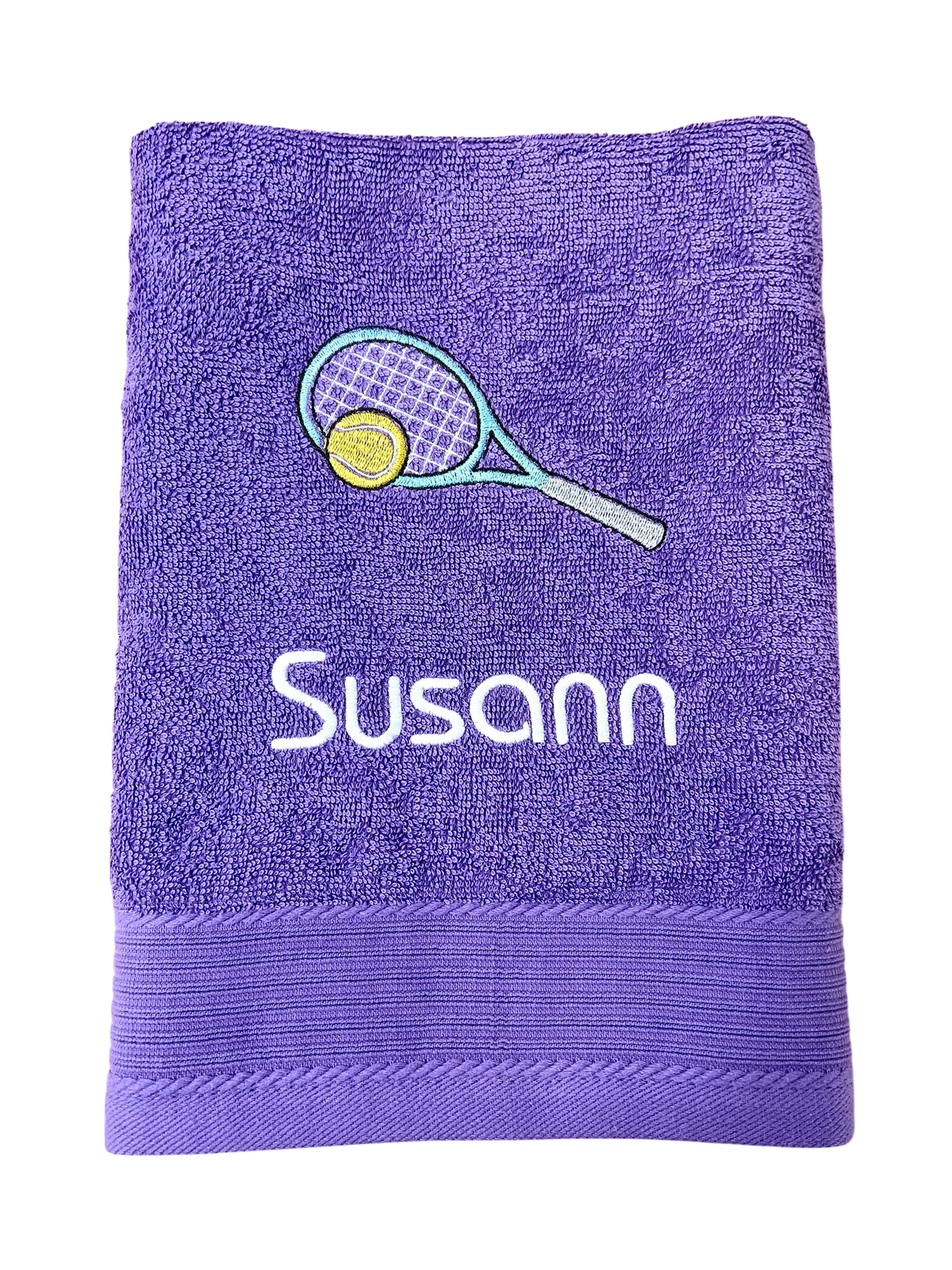 Tennis Handtuch mit Name bestickt, Duschtuch, Sport