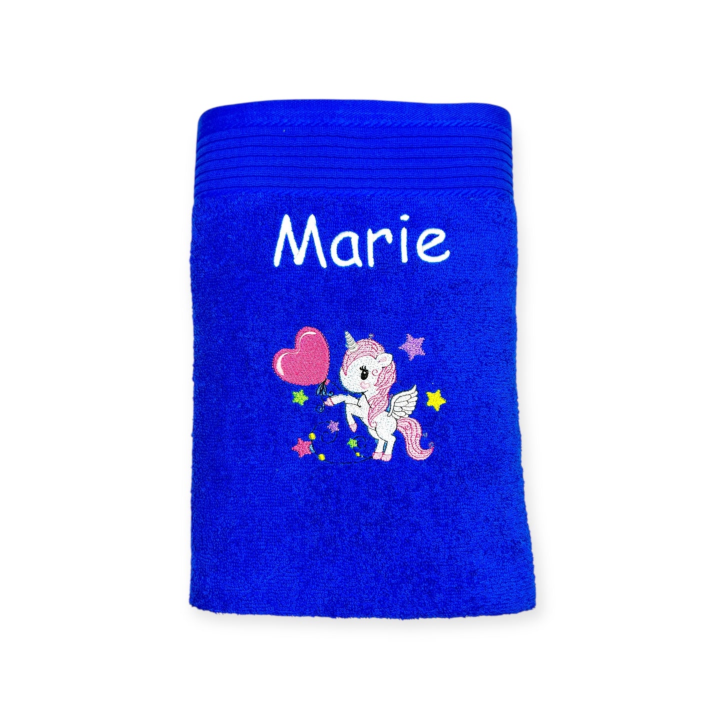 Handtuch mit Einhorn und Name bestickt