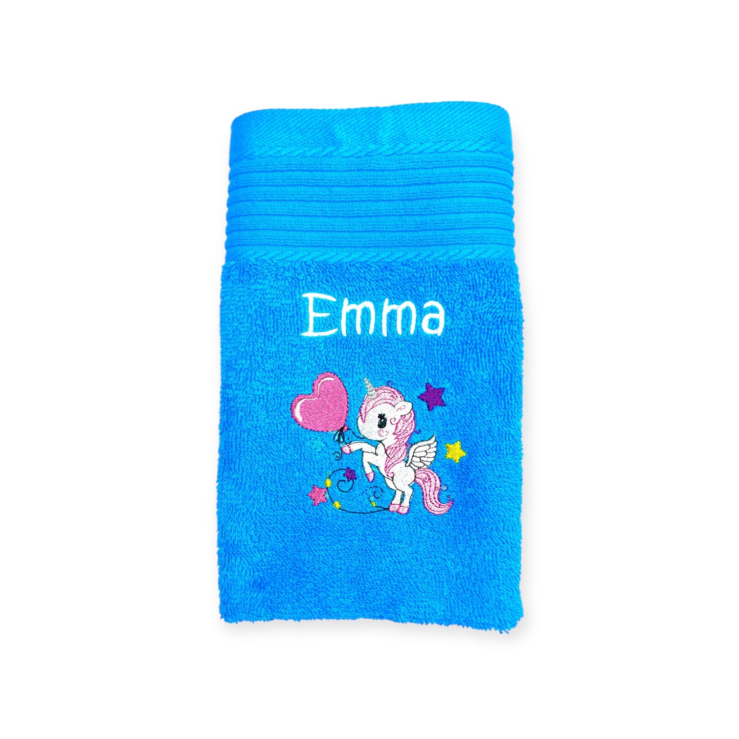 Handtuch mit Einhorn und Name bestickt