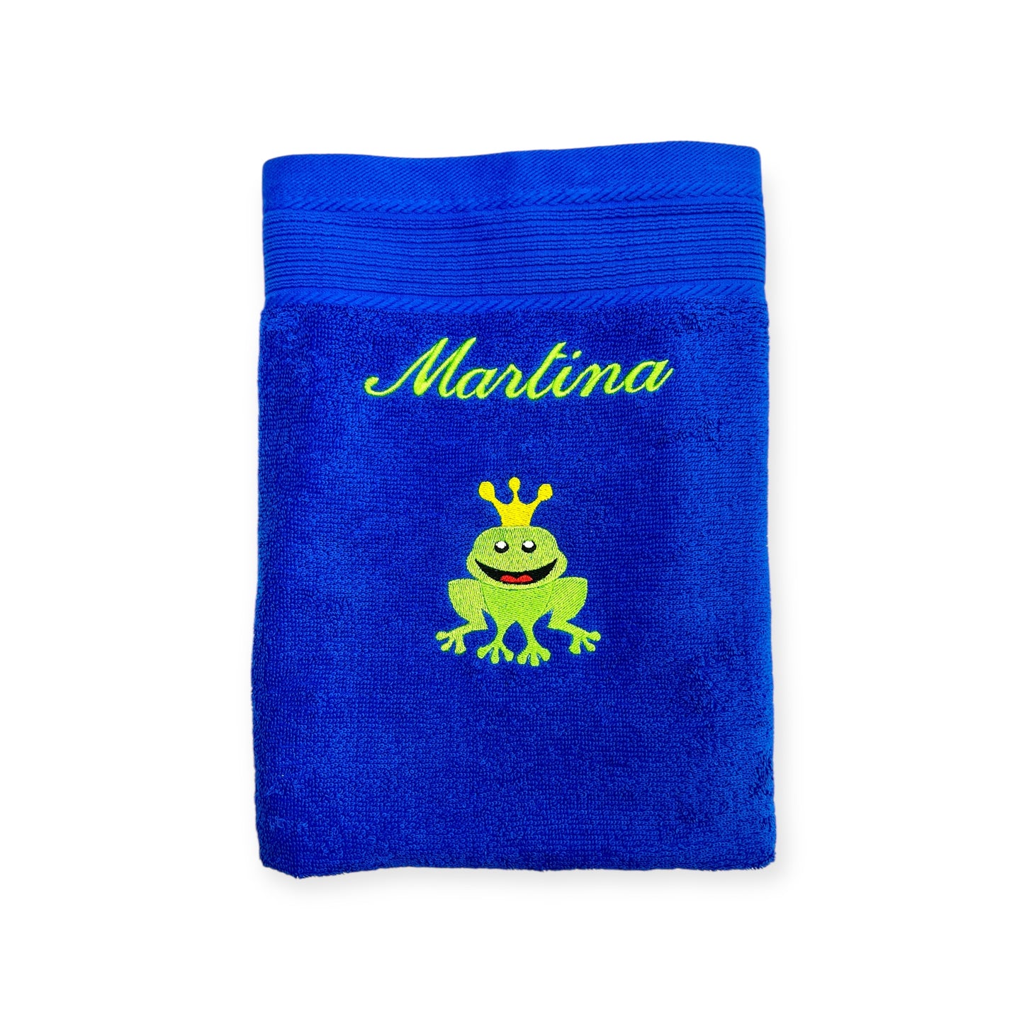 Handtuch mit Froschkönig und Name, Handtuch, Sauna, Wellness, Duschtuch